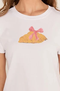 Tina Croissant Bow Graphic Tee