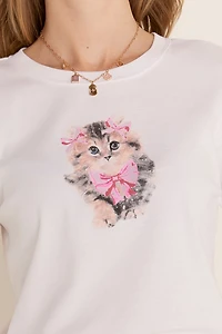 Cat and Bow Graphic Tee