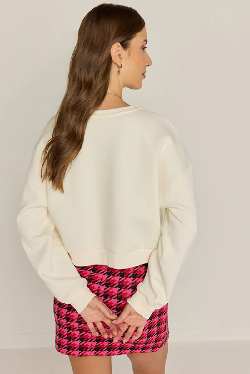 Emily Bow Embroidery Sweatshirt