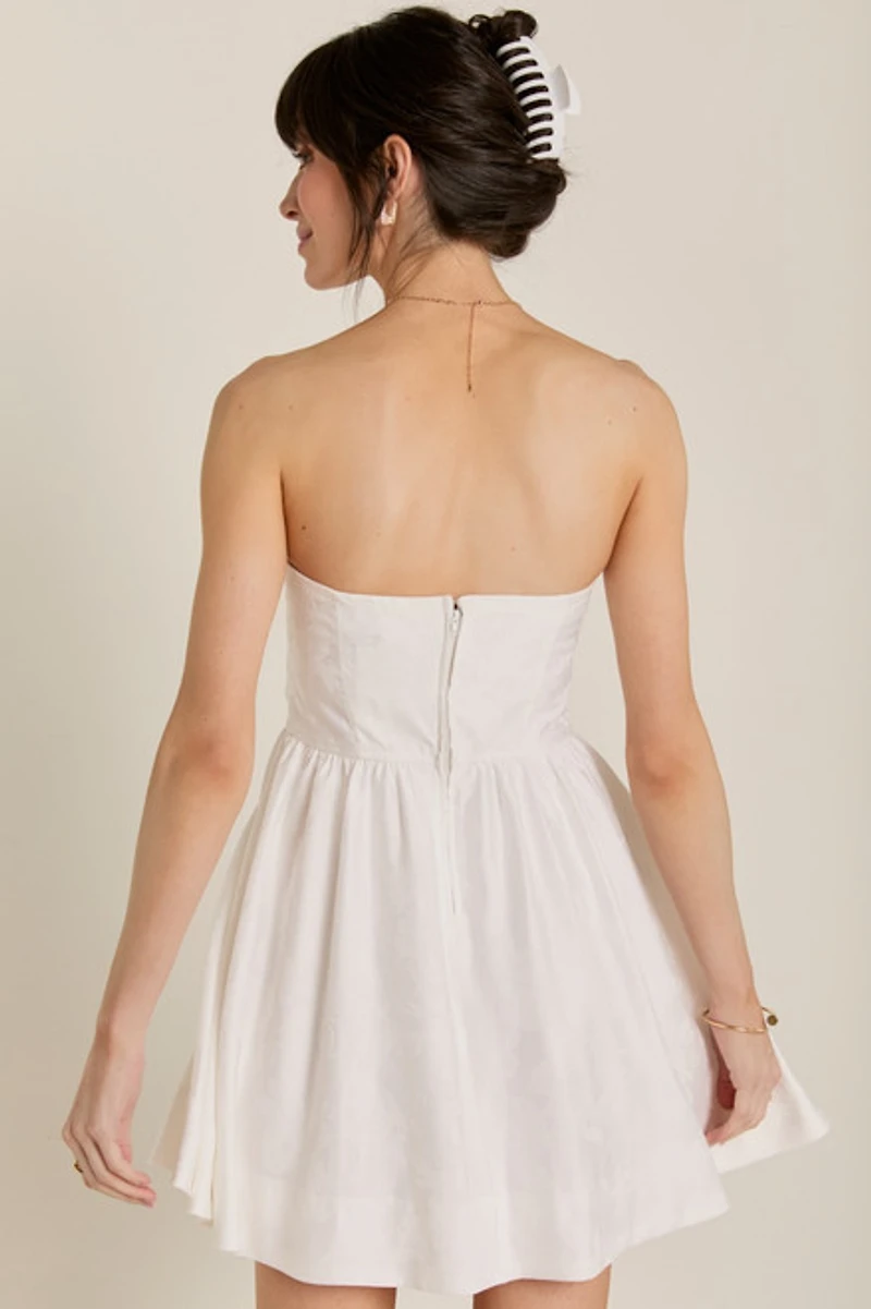 Jenna Strapless Jacquard Mini Dress