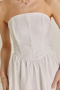 Jenna Strapless Jacquard Mini Dress