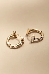 Elisabeth Pave T Hoop Earrings