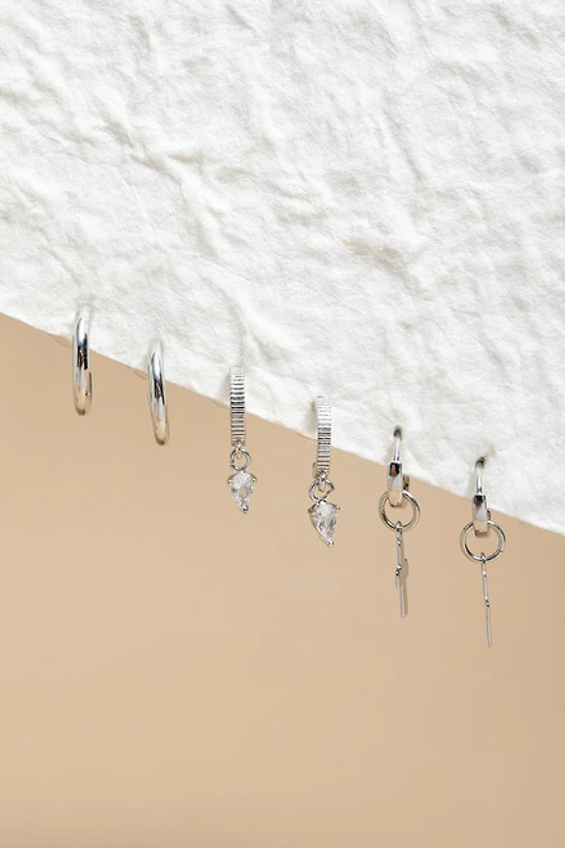 Rosa Mixed Style Hoop Earring Set