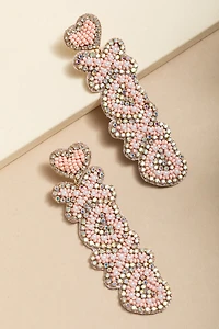 XOXO Sparkle Dangle Beaded Drop Earrings