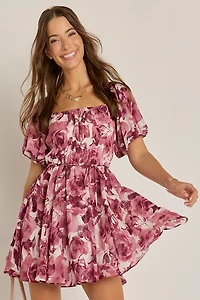 Millie Puff Sleeve Floral Mini Dress