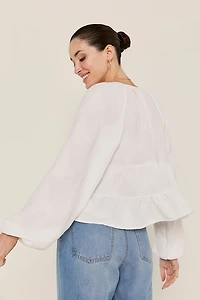 Holly Bow Front Tiered Blouse