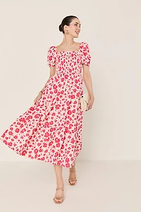 Ines Puff Sleeve Floral Maxi Dress