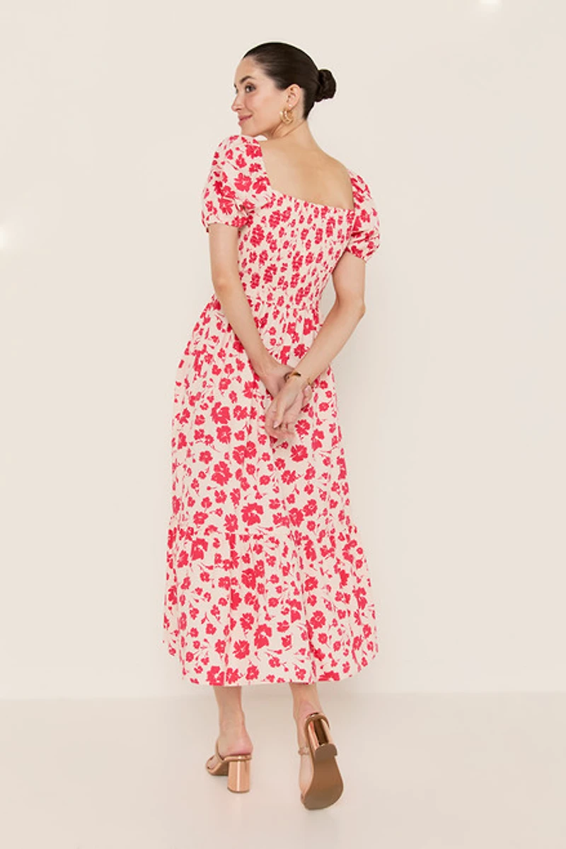 Ines Puff Sleeve Floral Maxi Dress