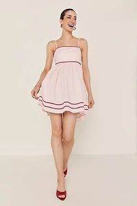 Kelly Bow Back Ric Rac Pattern Mini Dress