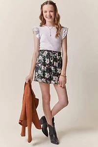 Hello Franki Floral Ruffle Shorts for girls