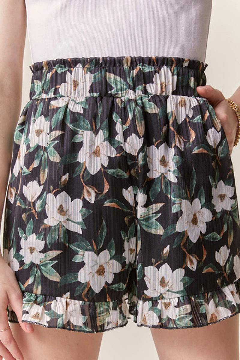 Hello Franki Floral Ruffle Shorts for girls