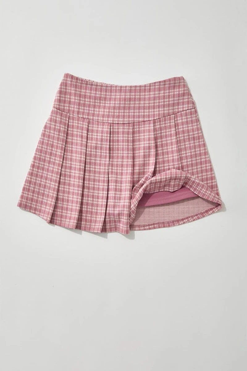 Hello Franki Plaid Pleated Skort for girls
