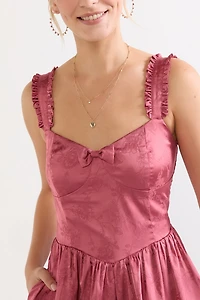Amanda Jacquard Fit And Flare Mini Dress