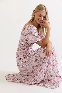 Carmella Floral Smocked Waist Maxi Dress