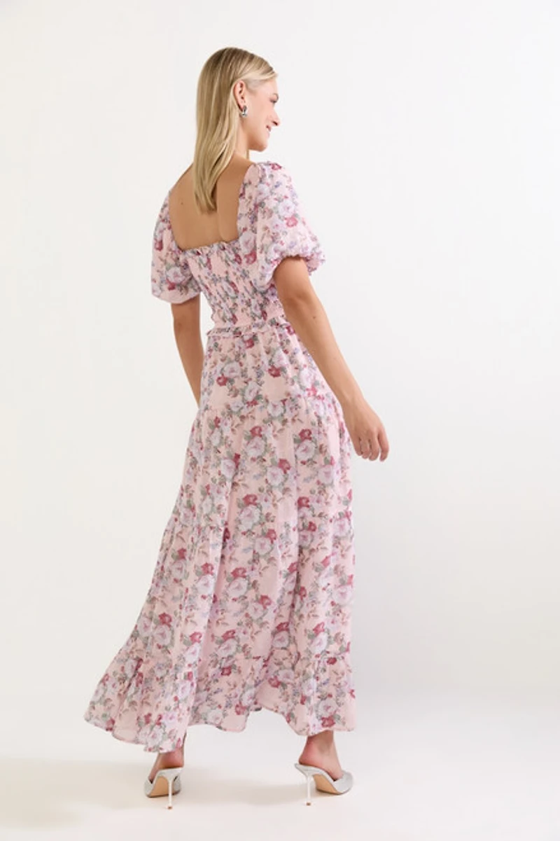 Carmella Floral Smocked Waist Maxi Dress