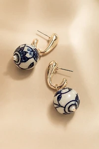 Kelsey Ceramic Charm On Gold Earrings