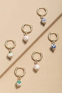 Betsy Ceramic Charm Huggie Set