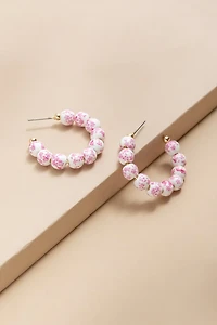 Rosa Ceramic Ball Hoop Earrings