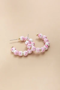 Rosa Ceramic Ball Hoop Earrings