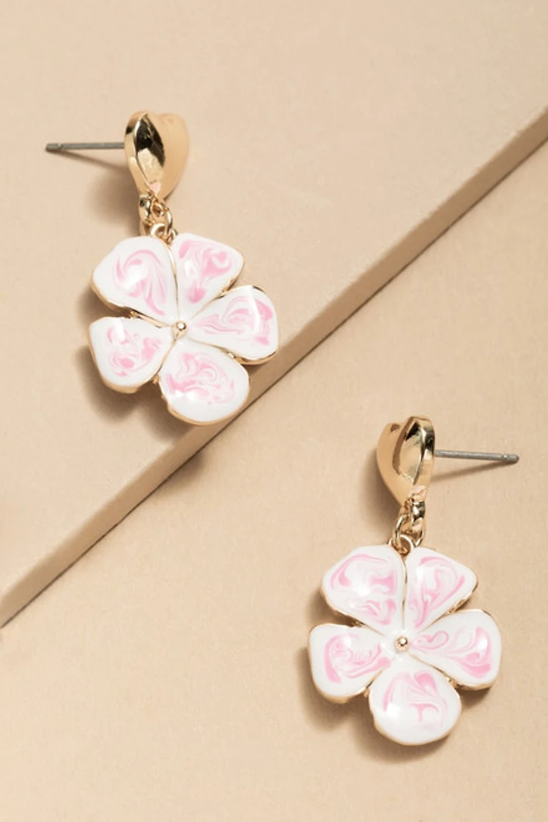 Jan Ceramic Flower Drop Earrings