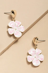 Jan Ceramic Flower Drop Earrings