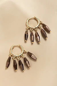 Bridget Shaky Glass Charms On Huggie Earrings