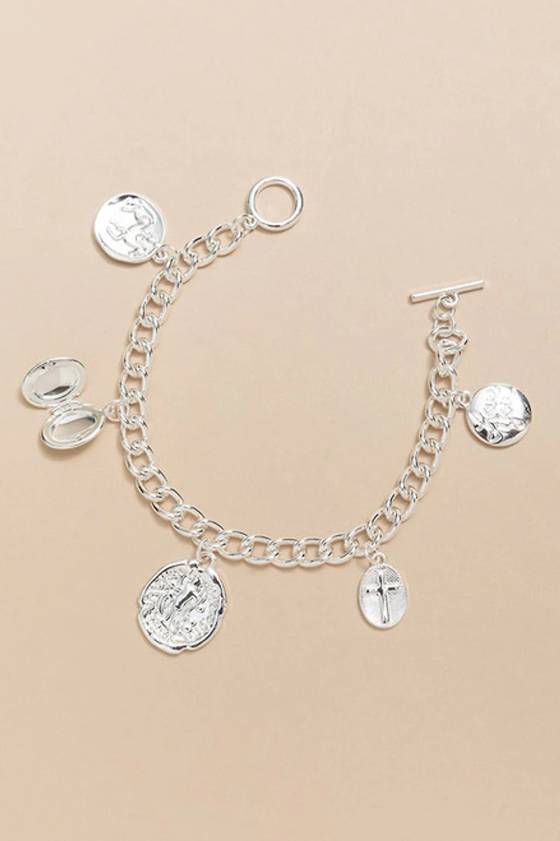 Kimberly Coin And Locket Charm Bracelet