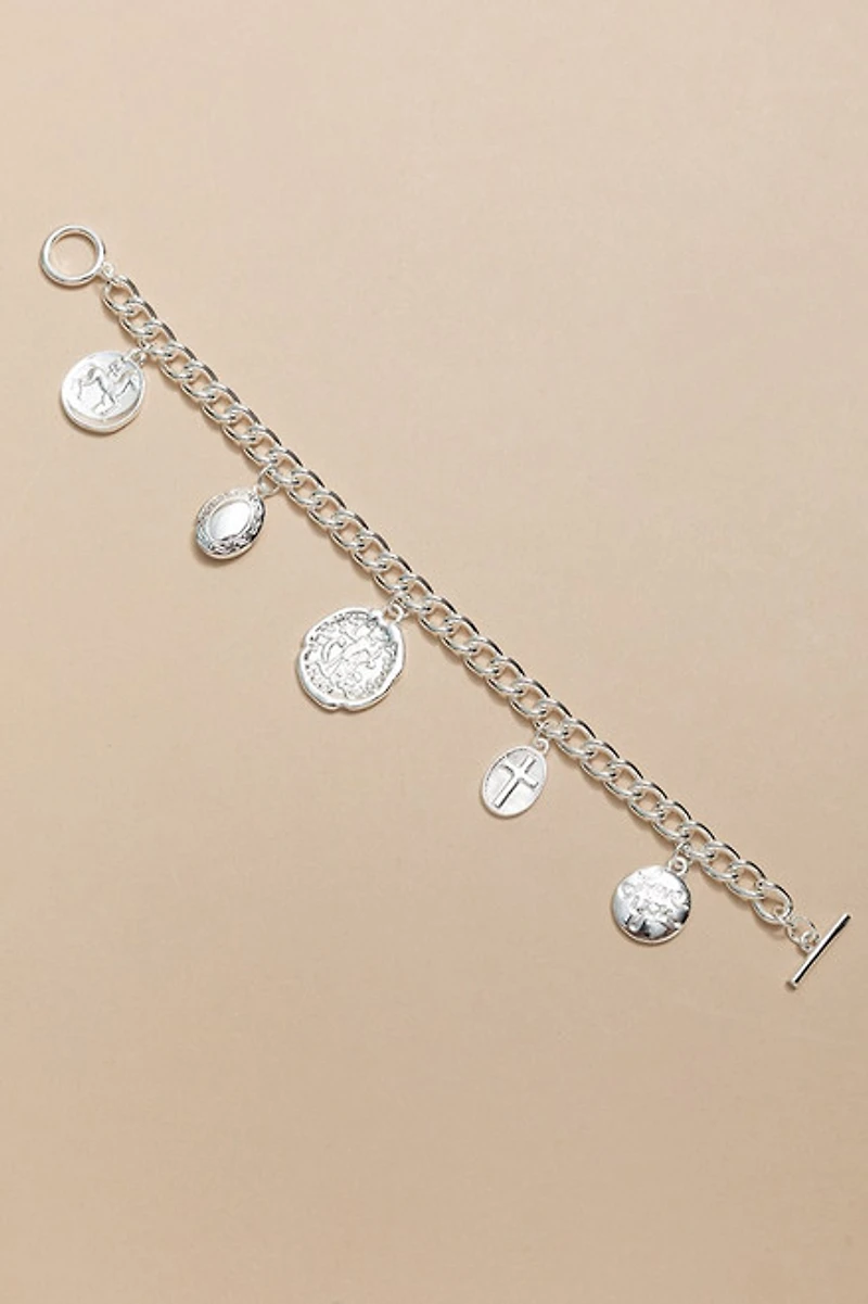 Kimberly Coin And Locket Charm Bracelet