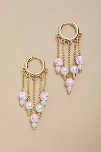 Kristie Linear Ceramic Drop Huggie Earrings