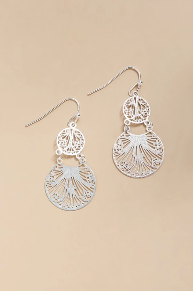Sophie Mini Double Filigree Coin Earrings