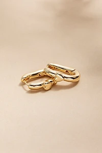 Casey Heart On Oblong Hoop Earrings