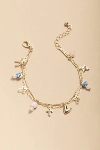 Brittany Mixed  Charm Chain Bracelet