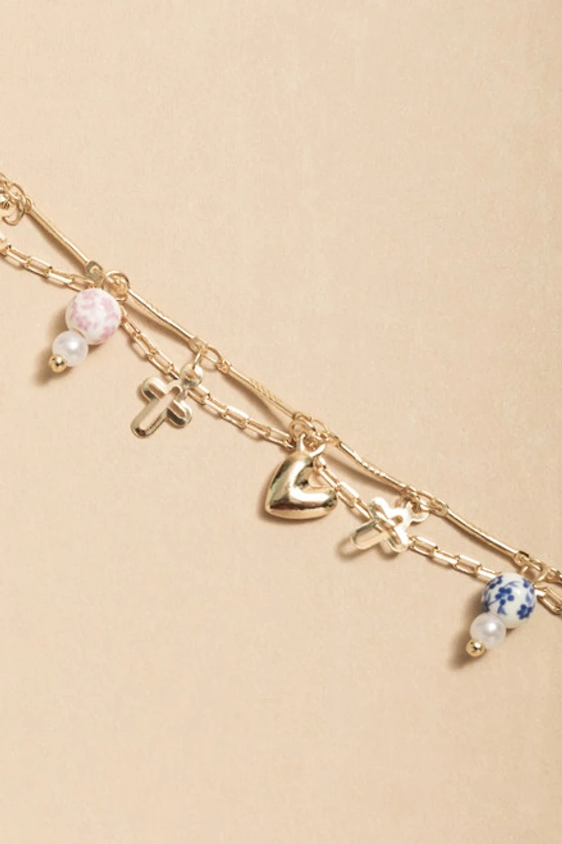 Brittany Mixed  Charm Chain Bracelet