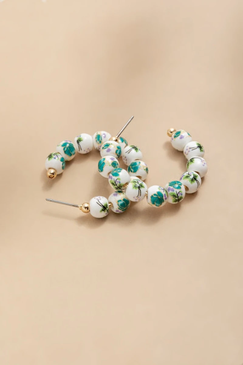 Marie Ceramic Ball Hoop Earrings