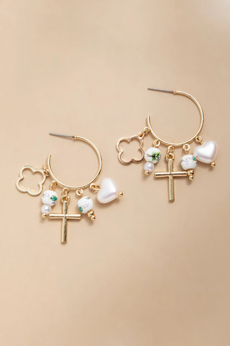 Thelma Mixed Style Shaky Charm Earrings
