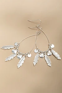 Hallie Shaky Leaf Charm Teardrop Earrings