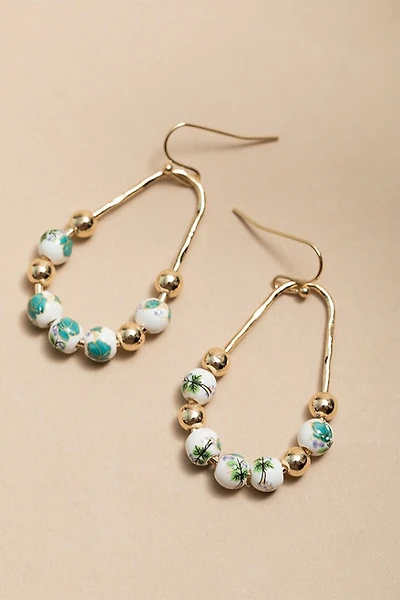 Ines Ceramic Bead On Teardrop Earrings