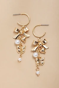 Lorraine Golden Bow And Pearl Drop Earrings