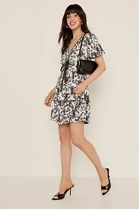 Martha Tie Front Paisley Mini Dress