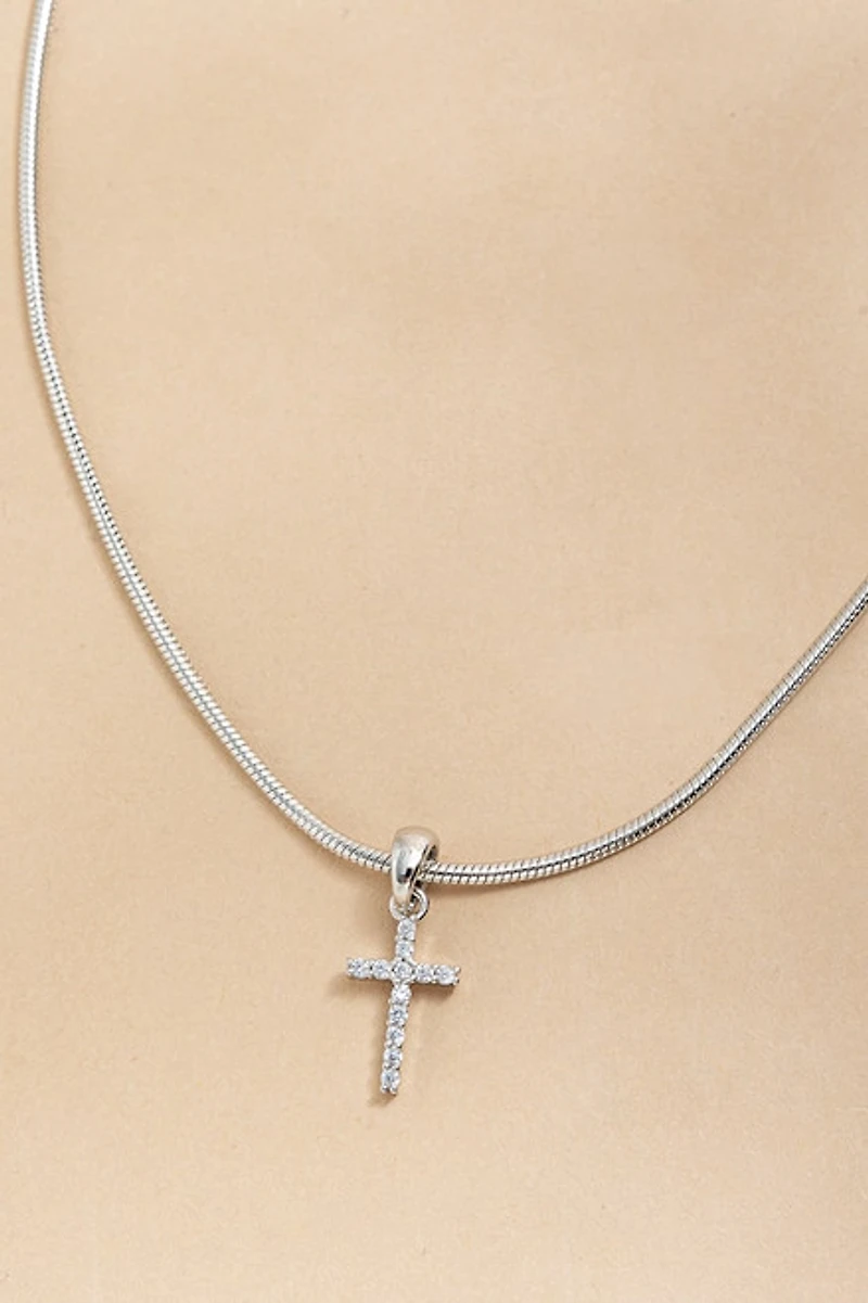 Kelli Snake Chain With Cross Pendant Necklace