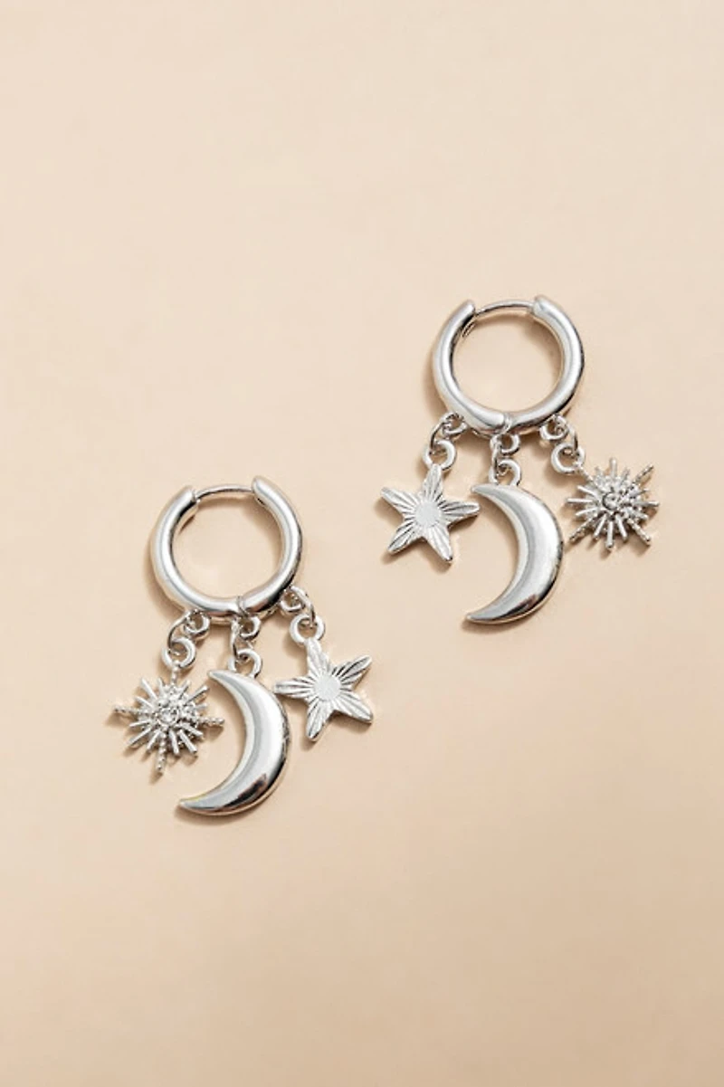 Kara Shaky Celestial Charm Huggie Earrings