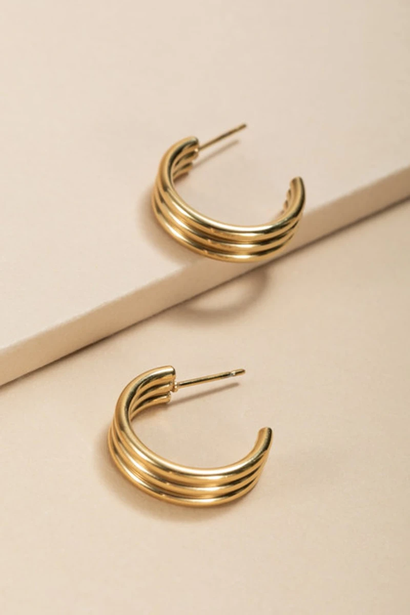 Bethany Stainless Steel Hoop Earrings