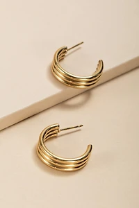 Bethany Stainless Steel Hoop Earrings