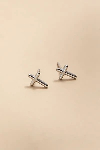 Gayle Stainless Steel Cross Stud Earrings