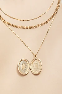 Valerie Layered Locket Pendant Necklace