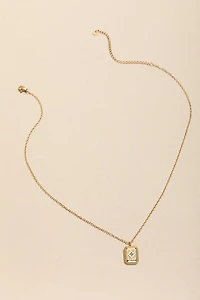Angelica Stainless Steel Engraved Pendant Necklace
