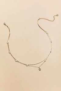 Thelma Stainless Steel Pearl Station Pendant Necklace