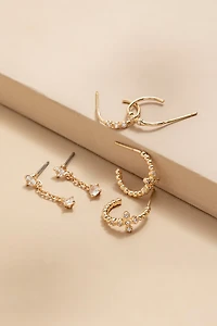 Etta Mixed Style Pave Earring Set