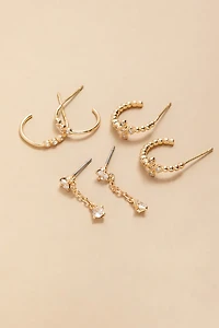 Etta Mixed Style Pave Earring Set