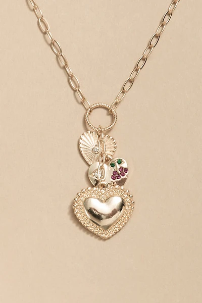 Debbie Cascading Heart Charm Pendant Necklace